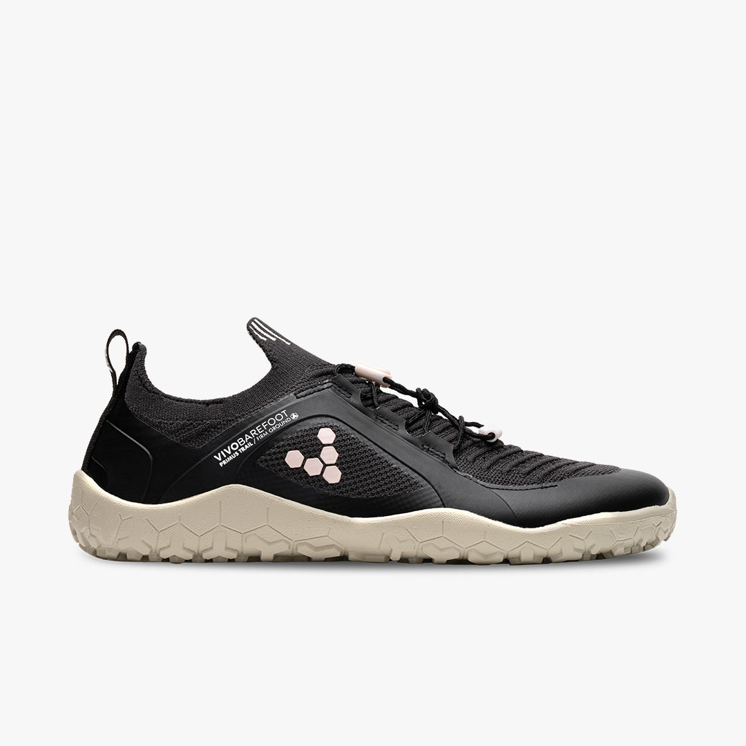 Vivobarefoot Primus Trail Knit Fg Womens Obsidian Misty Rose Limestone - Sole Therapy