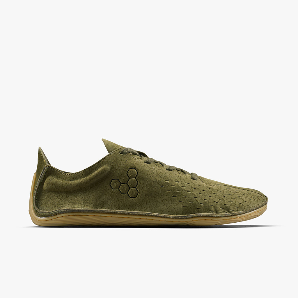 Vivobarefoot Sensus Mens Dark Olive Cracked Leather - Sole Therapy