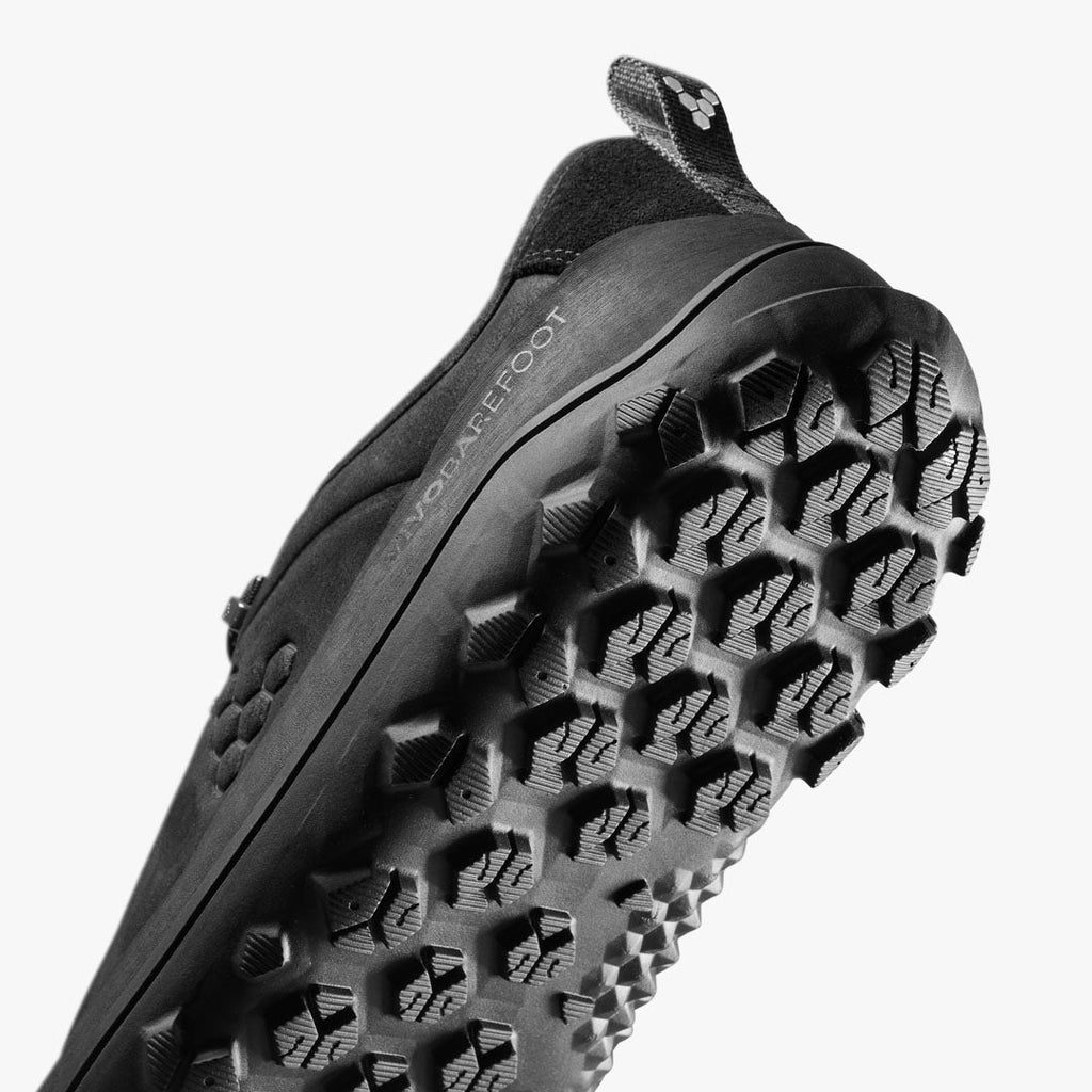 Vivobarefoot Tracker Leather Low Mens Obsidian - Sole Therapy