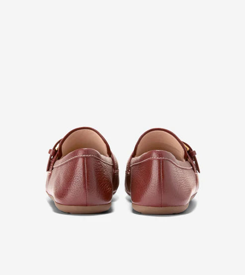 COLE HAAN LADIES GRAND AMBITION ALETTE BUCKLE LOAFERS BROWN