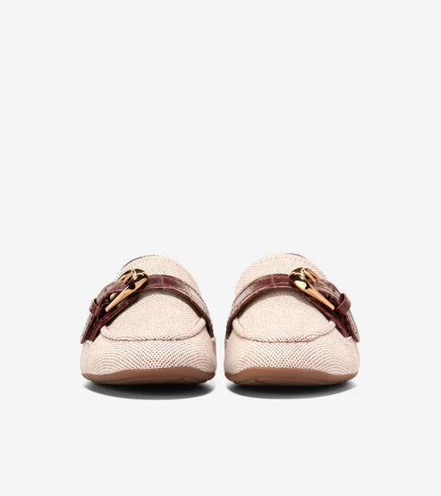 COLE HAAN LADIES GRAND AMBITION ALETTE BUCKLE LOAFERS BEIGE