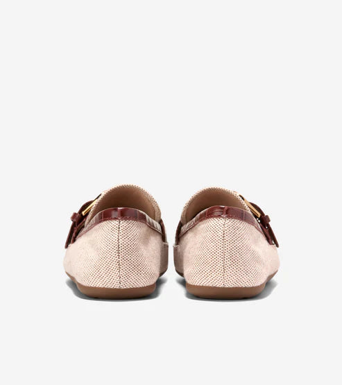 COLE HAAN LADIES GRAND AMBITION ALETTE BUCKLE LOAFERS BEIGE