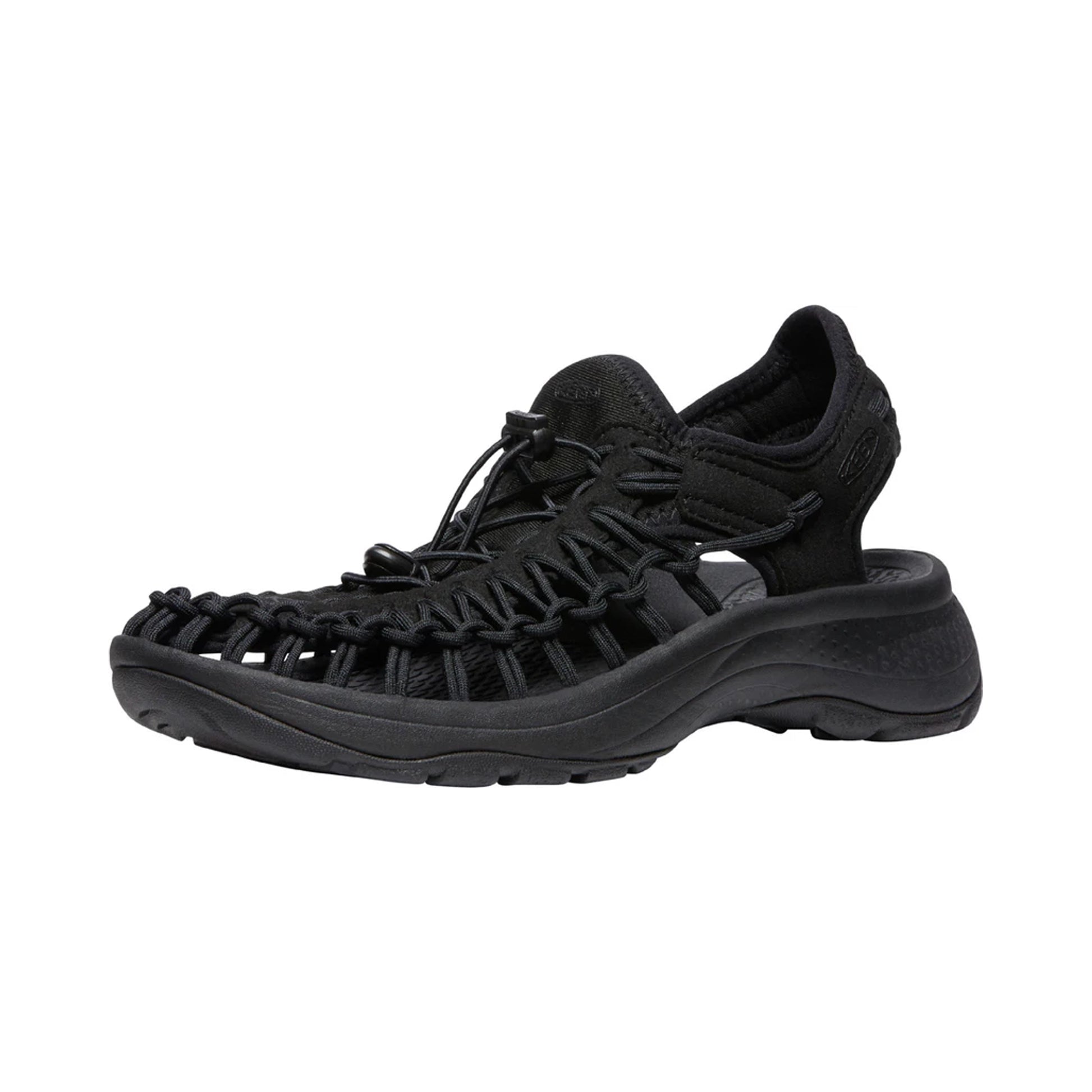 WOMEN UNEEK ASTORIA FLAT SANDALS BLACK/BLACK - Sole Therapy