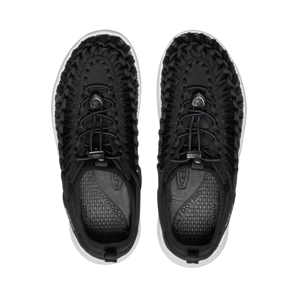 WOMEN UNEEK O3 FLAT SANDALS BLACK /STAR WHITE - Sole Therapy