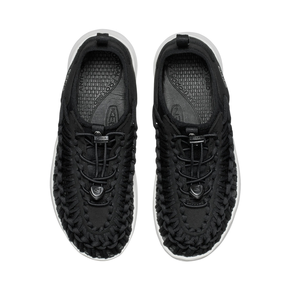 WOMEN UNEEK O3 FLAT SANDALS BLACK /STAR WHITE - Sole Therapy