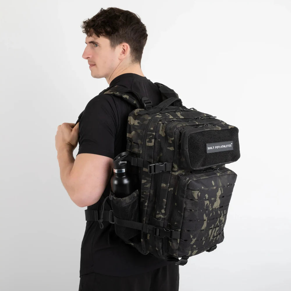 LARGE GYM BACKPACK BUILT FOR ATHLETES BLACK CAMO