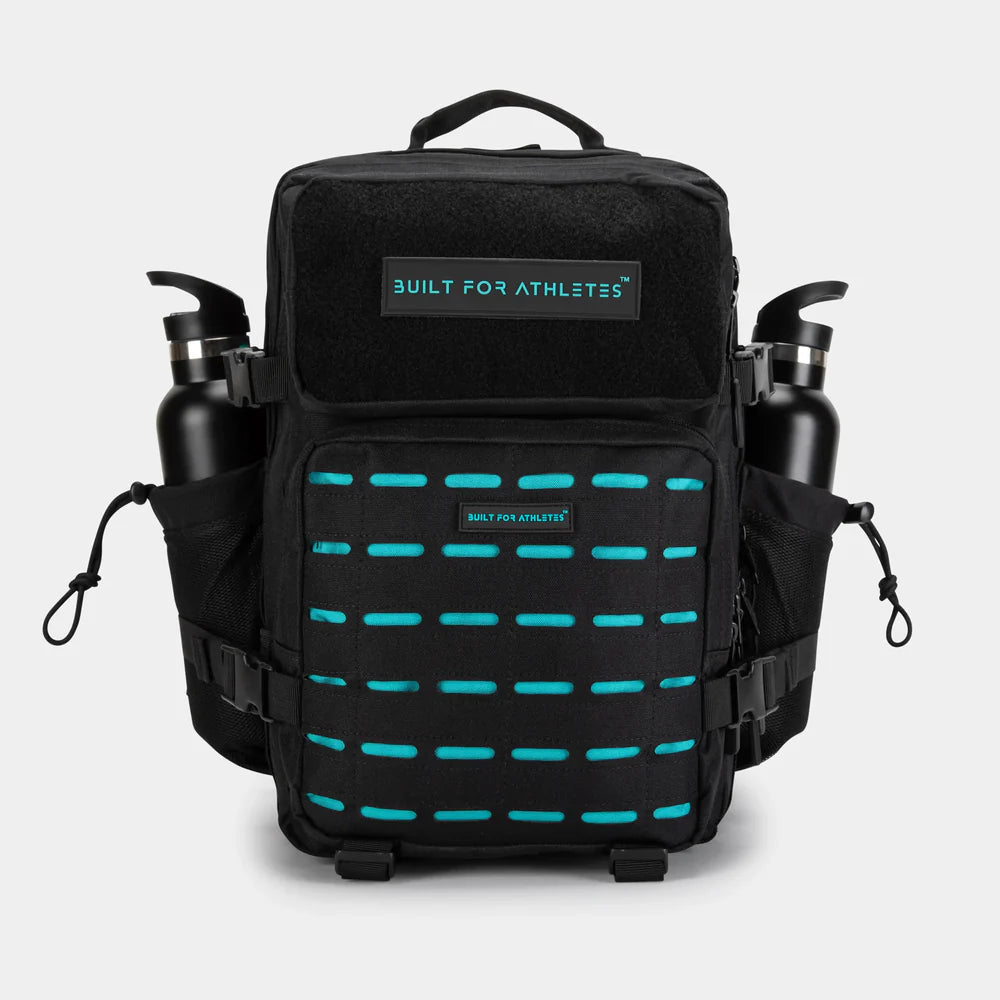 SMALL GYM BACK PACK BUILT FOR ATHLETES BLACK - AQUA