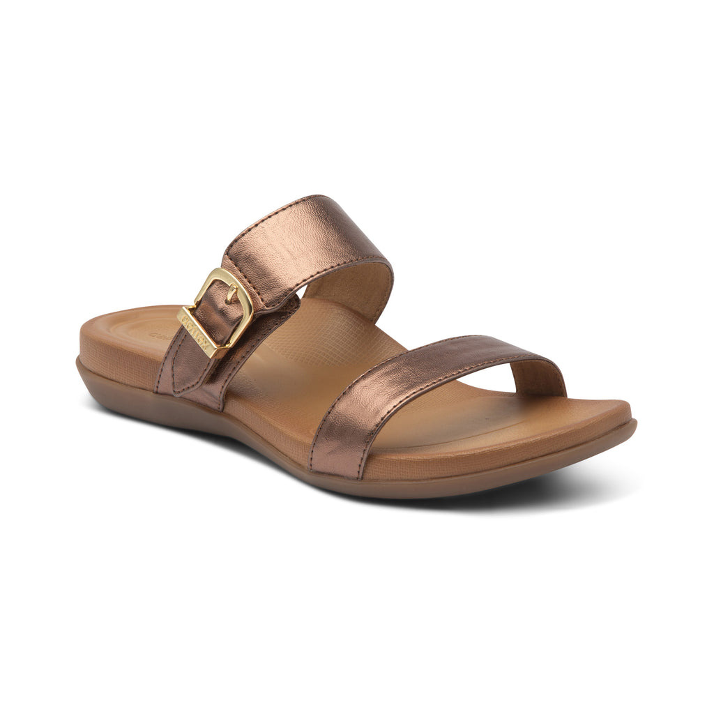 AETREX WOMEN'S MIMI ADJUSTABLE SLIDE - BRONZE