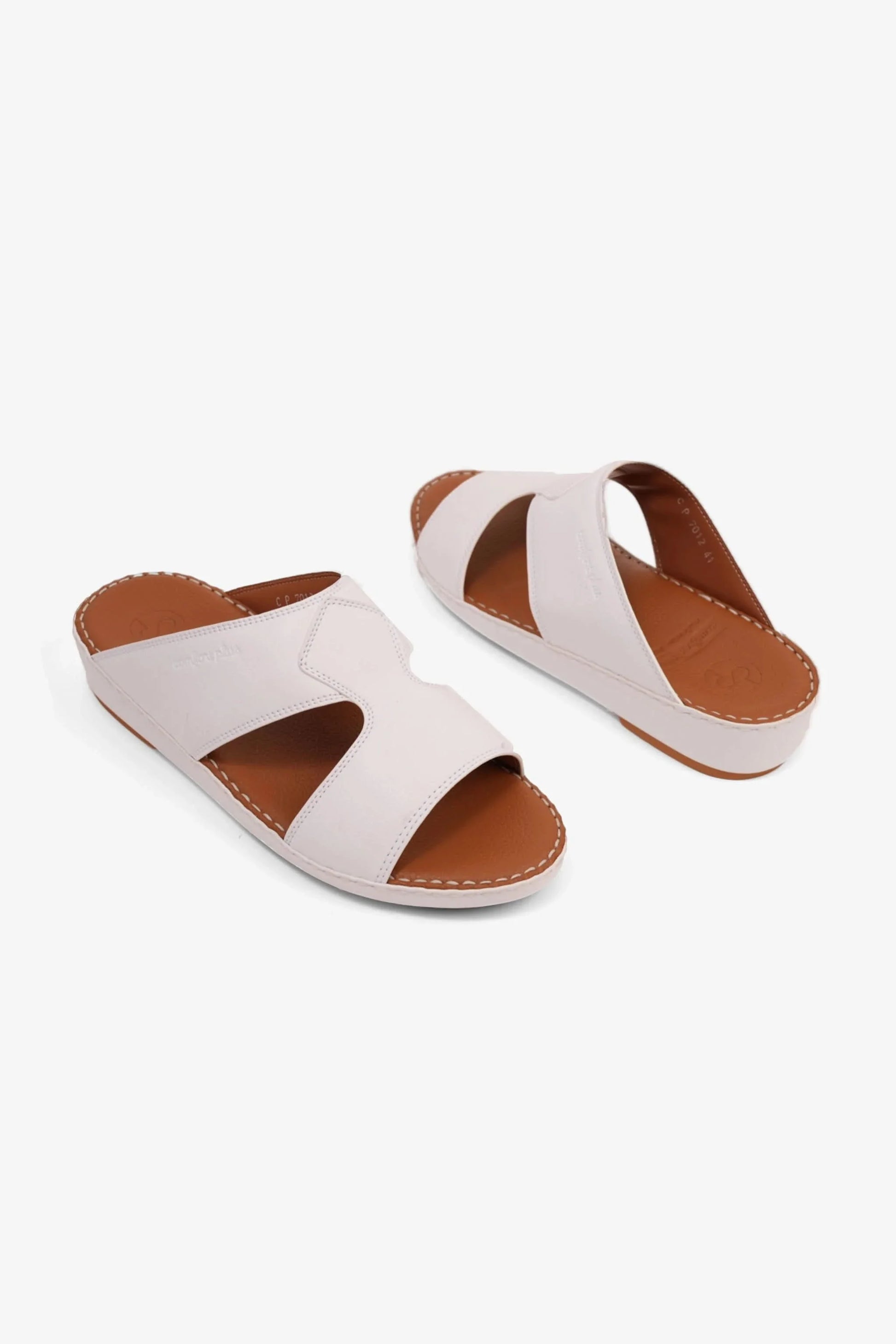 Comfort Plus Men's Luxurious Leather Sandals White MSDCP7012